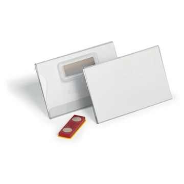 Durable névkitűző, mágnessel, elfordulásgátlóval, 90x54 mm, 25 db