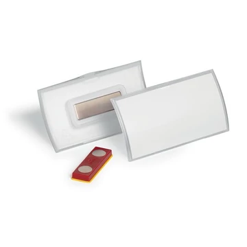 Durable click fold névkitűző, mágnessel, elfordulásgátlóval, 75x40 mm, 10 db