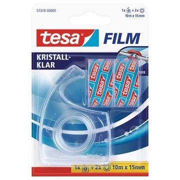 Tesa ragasztószalag-adagoló, kézi, + 2 db 15 mm x 10 m ragasztószalag