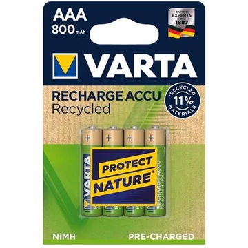 Varta tölthető ceruzaelem, AAA, újrahasznosított, 4x800 mAh