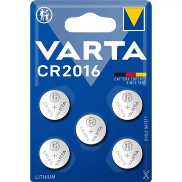 Varta CR2016 gombelem, 5 db