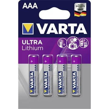 Varta Ultra Lithium elem, AAA mikro, 4 db