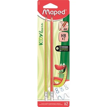 Maped Kidy Learn írástanuló grafitceruza radírral, HB, 2 darab