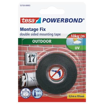 Tesa PowerBond ragasztószalag, kétoldalas, kültéri, UV álló, 19 mm x 1,5 m