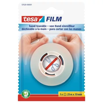 Tesa Tesafilm ragasztószalag, kézzel téphető, 19 mm x 25 m