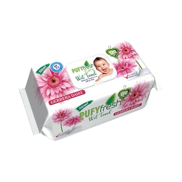Pufy Fresh nedves törlőkendő, 120 lap