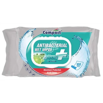 Ultra Compact nedves törlőkendő, antibakteriális, 100 lap