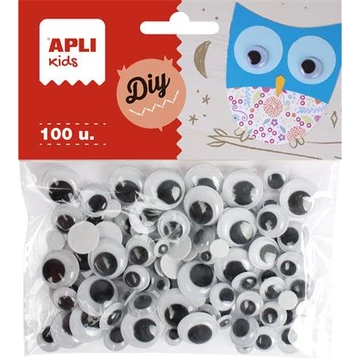 Apli Creative öntapadó mozgó szem, kör, fekete-fehér