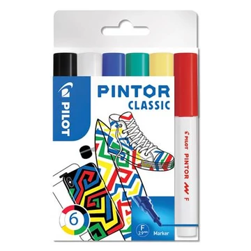 Pilot Pintor F dekormarker készlet, 1 mm, 6 féle klasszikus szín