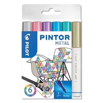 Pilot Pintor F dekormarker készlet, 1 mm, 6 féle metál szín