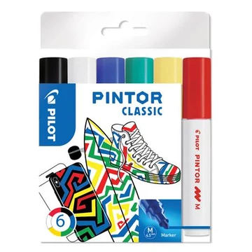 Pilot Pintor M dekormarker készlet, 1,4 mm, 6 féle klasszikus szín