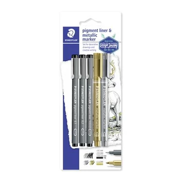 Staedtler Pigment Liner 308 tusfilc és dekormarker készlet, 5 db