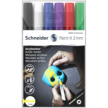 Schneider Paint-It 310 dekormarker készlet, akril, 2 mm, 6 különböző szín (120195)