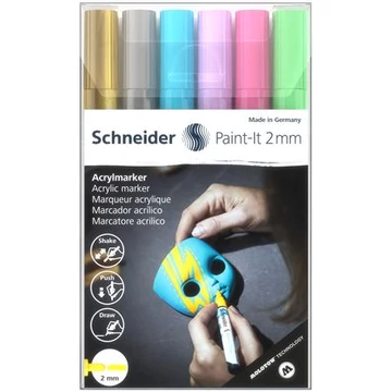 Schneider Paint-It 310 dekormarker készlet, akril, 2 mm, 6 különböző szín (120196)