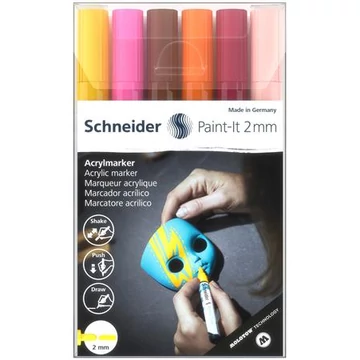 Schneider Paint-It 310 dekormarker készlet, akril, 2 mm, 6 különböző szín (120197)