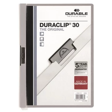 Durable Duraclip 30 gyorsfűző, klipes, A4, szürke