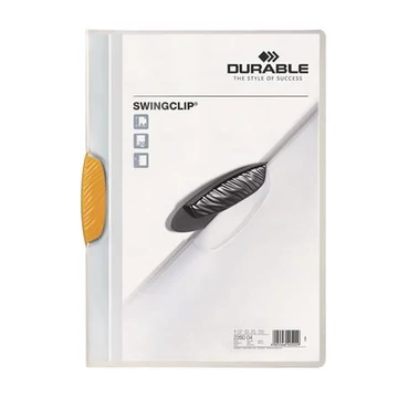 Durable Swingclip 30 gyorsfűző, klipes, A4, sárga