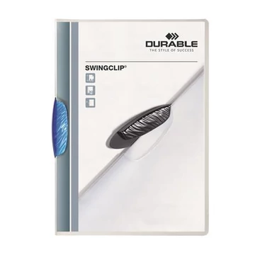 Durable Swingclip 30 gyorsfűző, klipes, A4, kék