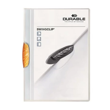 Durable Swingclip 30 gyorsfűző, klipes, A4, narancs
