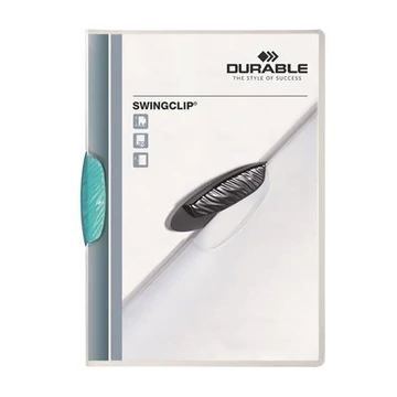 Durable Swingclip 30 gyorsfűző, klipes, A4, világoskék