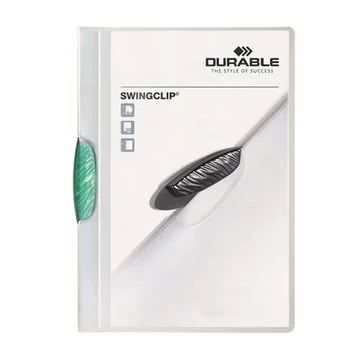 Durable Swingclip 30 gyorsfűző, klipes, A4, sötétzöld