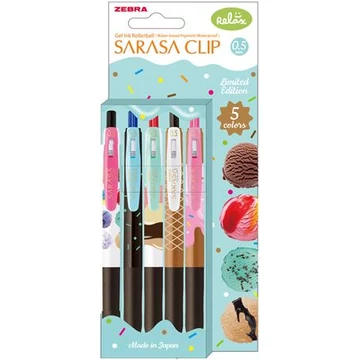 Zebra Sarasa Clip Ice Cream zseléstoll szett, 0,33 mm, 5 féle szín