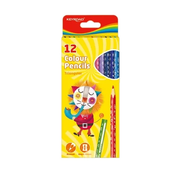 Keyroad színes ceruza készlet, háromszögletű, 12 db