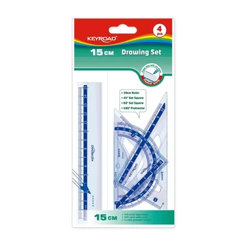Keyroad vonalzó készlet 15 cm, 4 darabos