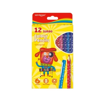 Keyroad jumbo színes ceruza készlet, háromszögletű, 12 db