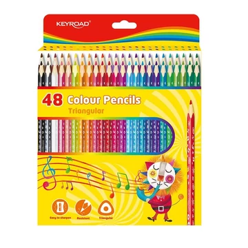 Keyroad színes ceruza készlet, 18 cm, háromszögletű, 48 db