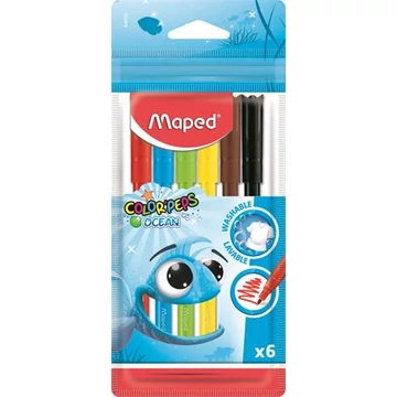 Maped Color Peps Ocean kimosható filctoll készlet, 2 mm, 6 darabos