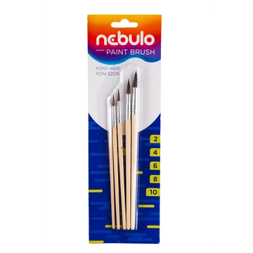 Nebulo ecsetkészlet, 2-4-6-8-10, natúr fanyelű