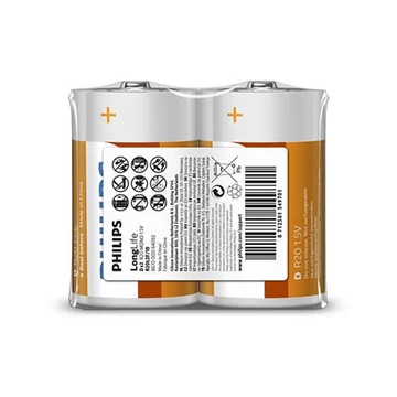 Philips LongLife D góliát elem, 2 db