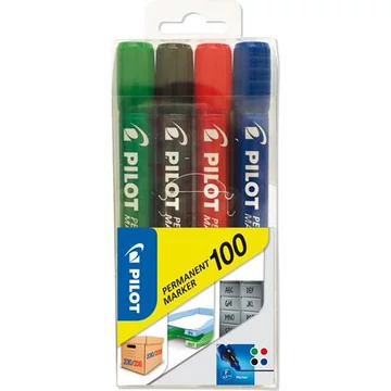 Pilot Permanent Marker 100 készlet, 1 mm, 4 szín