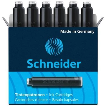 Schneider töltőtoll patron, fekete, 6 db