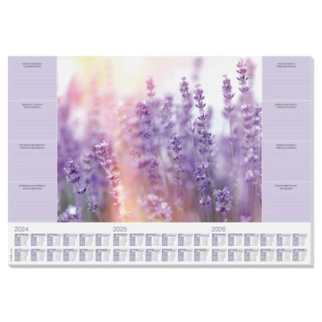 Sigel Fragrant Lavender könyökalátét, 595x410 mm, 3 éves, heti tervezővel