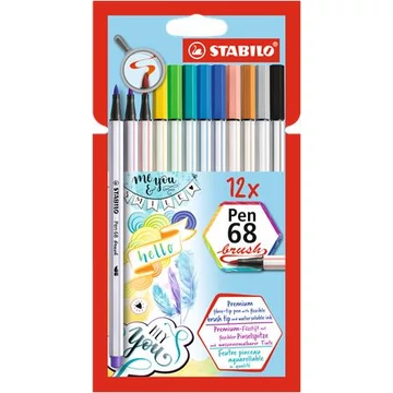 Stabilo Pen 68 Brush ecsetfilc készlet, 12 db