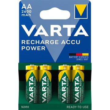 Varta Power tölthető ceruzaelem, AA, 4x2600 mAh
