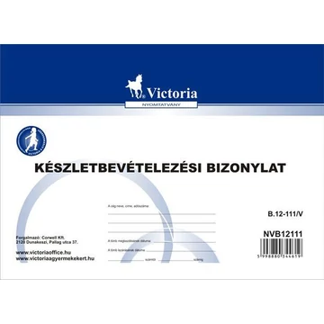 Készletbevételezési bizonylat, 25x4 lap
