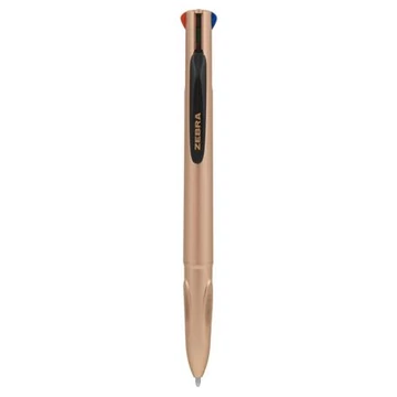Zebra Smooth négyszínű golyóstoll, 0,37 mm, rose gold