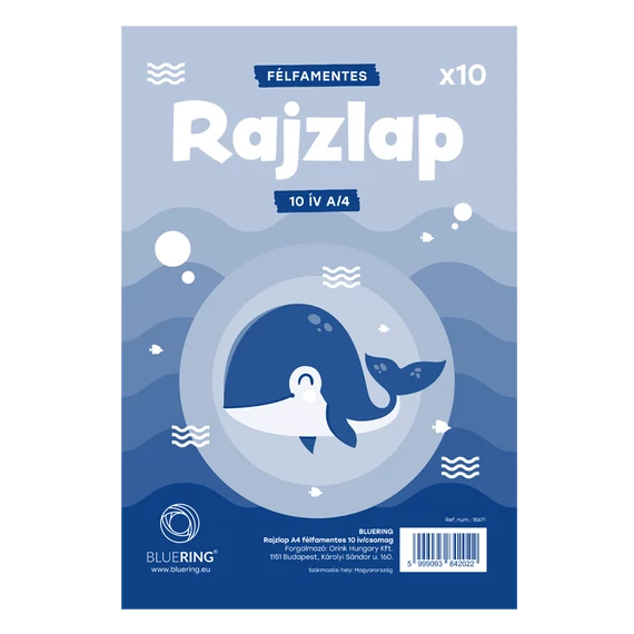 Rajzlap, A4, félfamentes, 10 lap