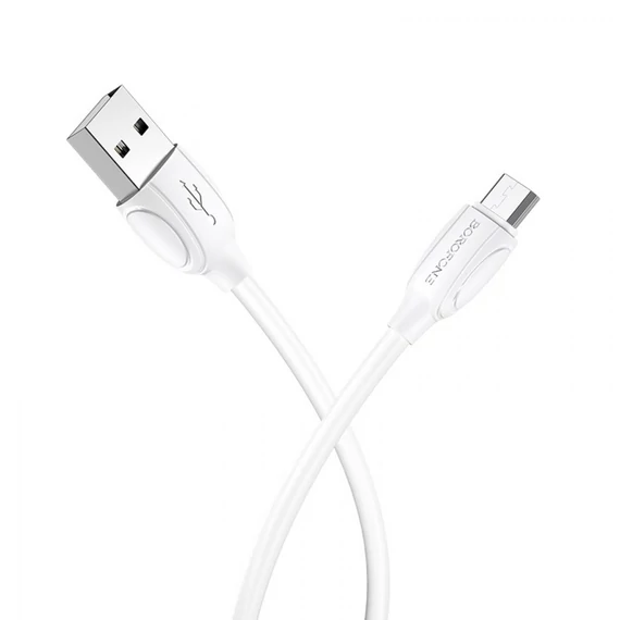 Borofone BX19 MicroUSB - USB töltőkábel, 1 méter, fehér