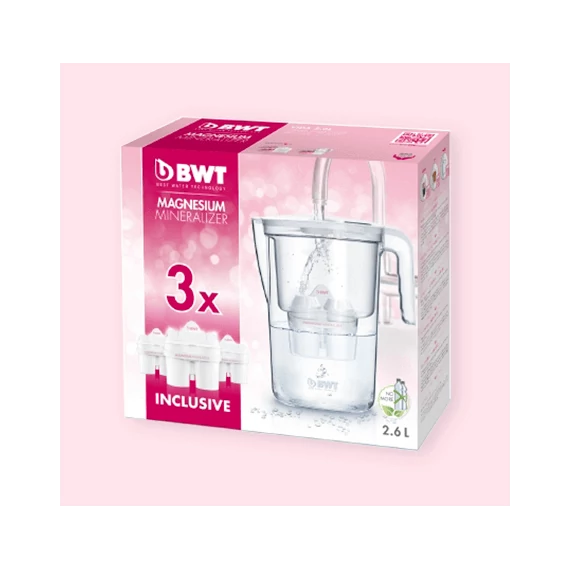 BWT Vida vízszűrő kancsó 3 db betéttel, 2,6 liter