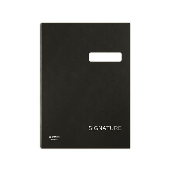 Donau karton aláírókönyv 19 elválasztólappal, A4, fekete