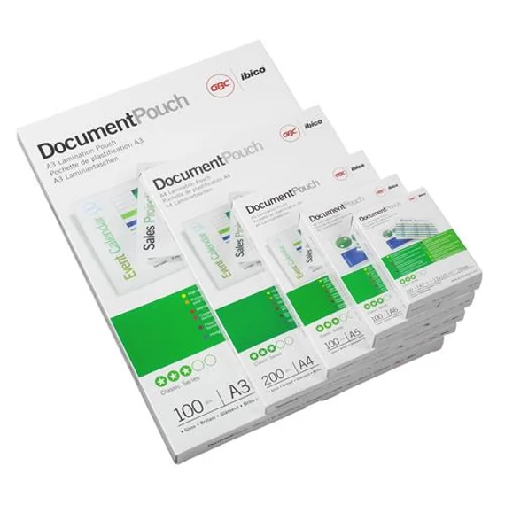 GBC meleglamináló fólia, 54x86 mm, 250 mikron, 100 db