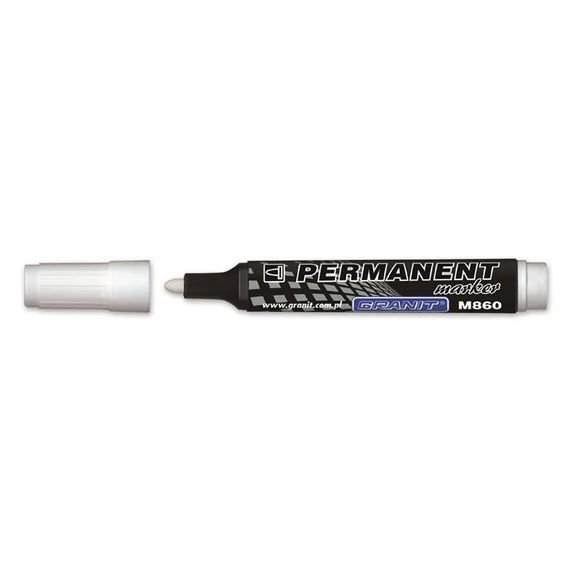 Granit M860 alkoholos marker, 3-4 mm, kúpos, fehér