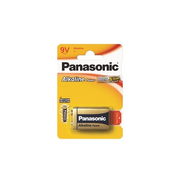 Panasonic Alkaline Power 9V elem, 1 db