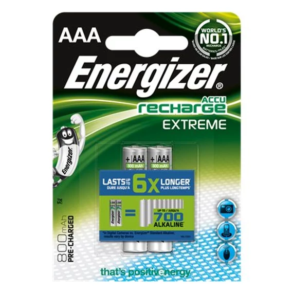 Energizer Extreme tölthető ceruzaelem, AAA, 2x800 mAh