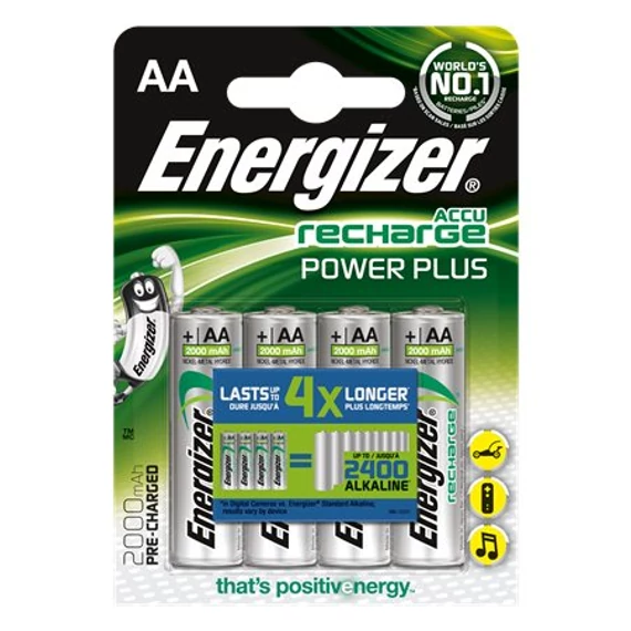 Energizer Power Plus tölthető ceruzaelem, AA, 4x2000 mAh