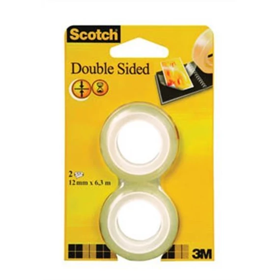 3M Scotch ragasztószalag utántöltő, kétoldalas, 12 mm x 6,3 m, 2 db